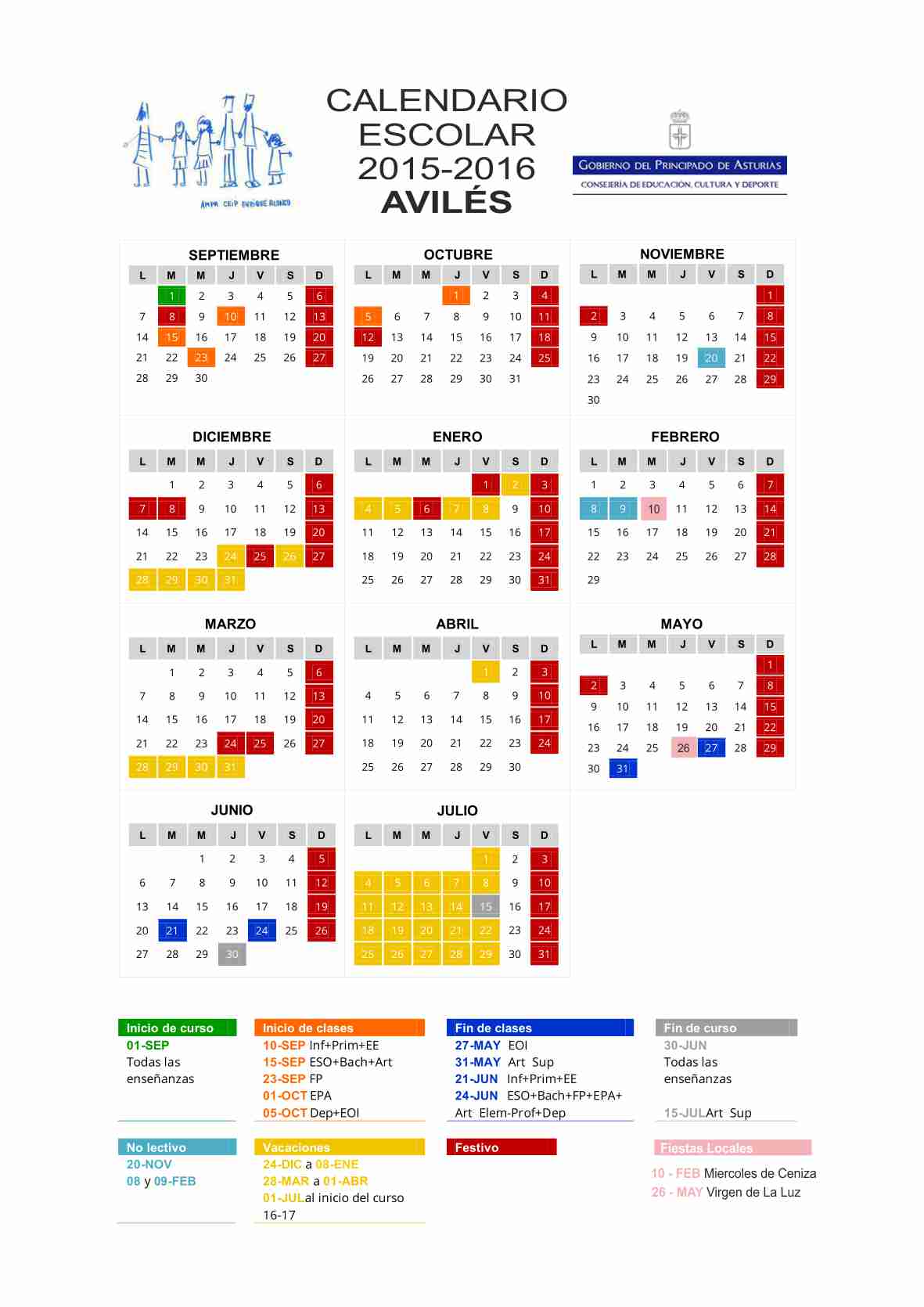 Calendario 2015-2016